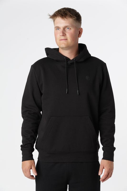 Sort Kronstadt Hoodie i økologisk bomuld og genanvendt polyester med afslappet pasform