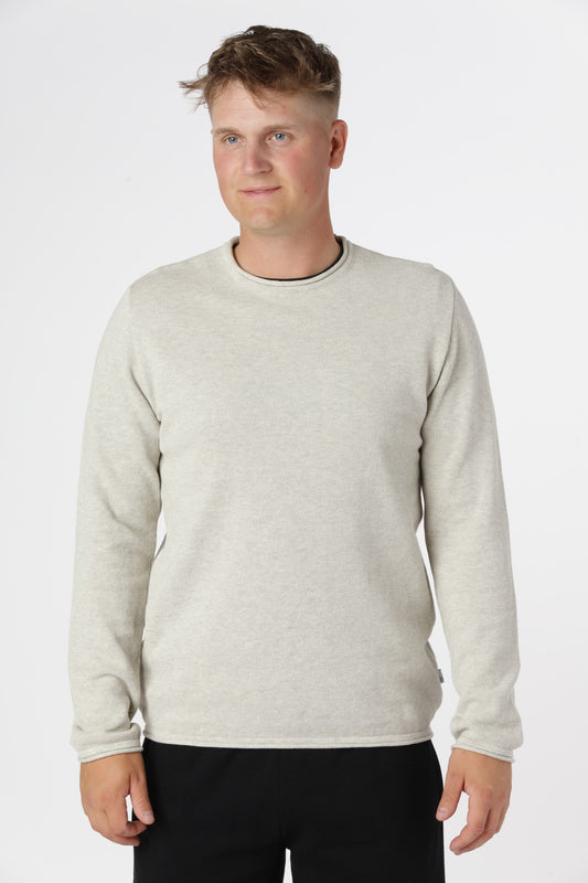 Stone Kronstadt Pep striktøje i farven Stone Mix med rund hals og subtil oprul for afslappet look