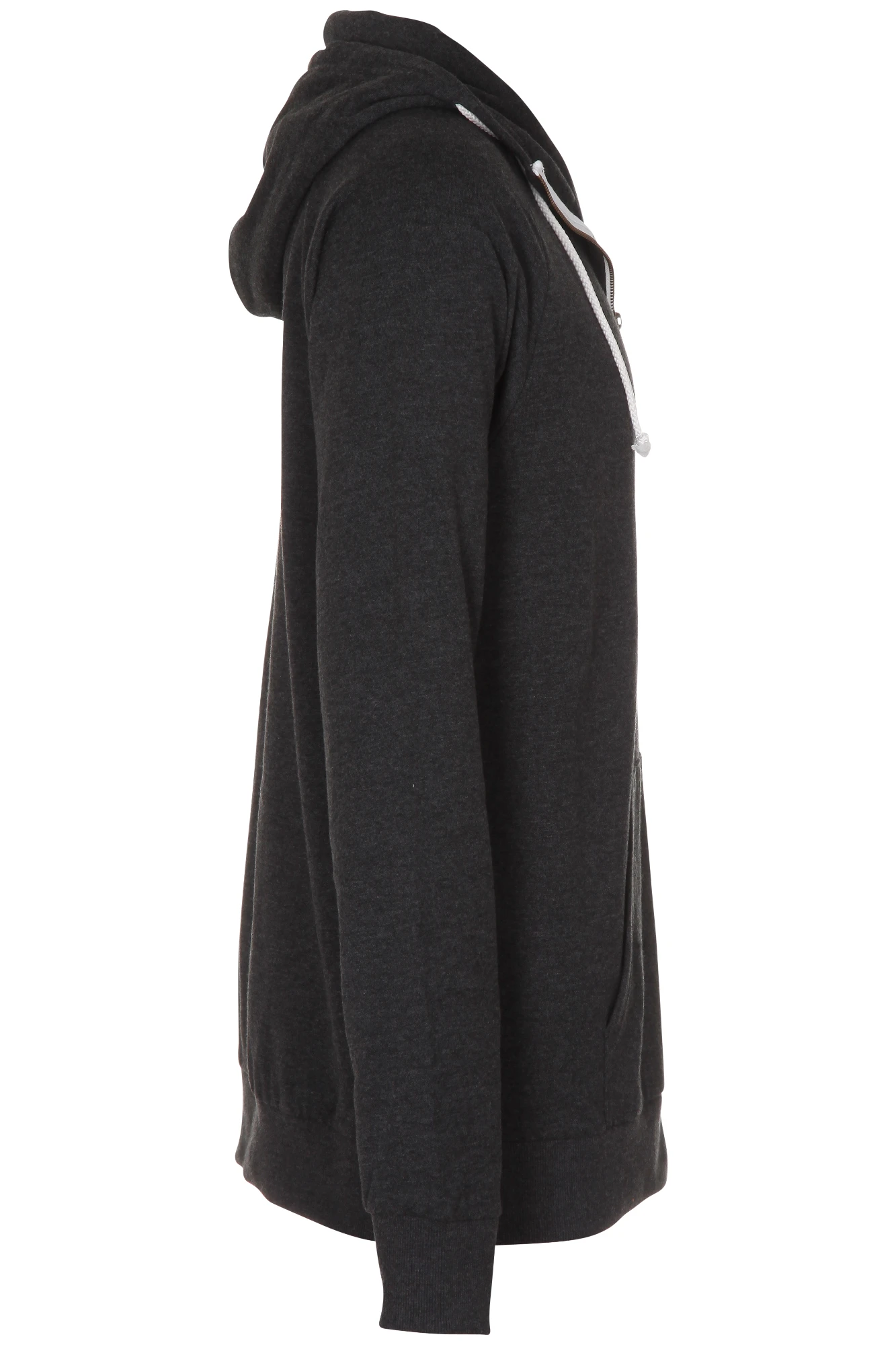 Basic zip-up hoodie i farven Antracit i holdbar bomulds- og polyesterblanding til daglig brug.