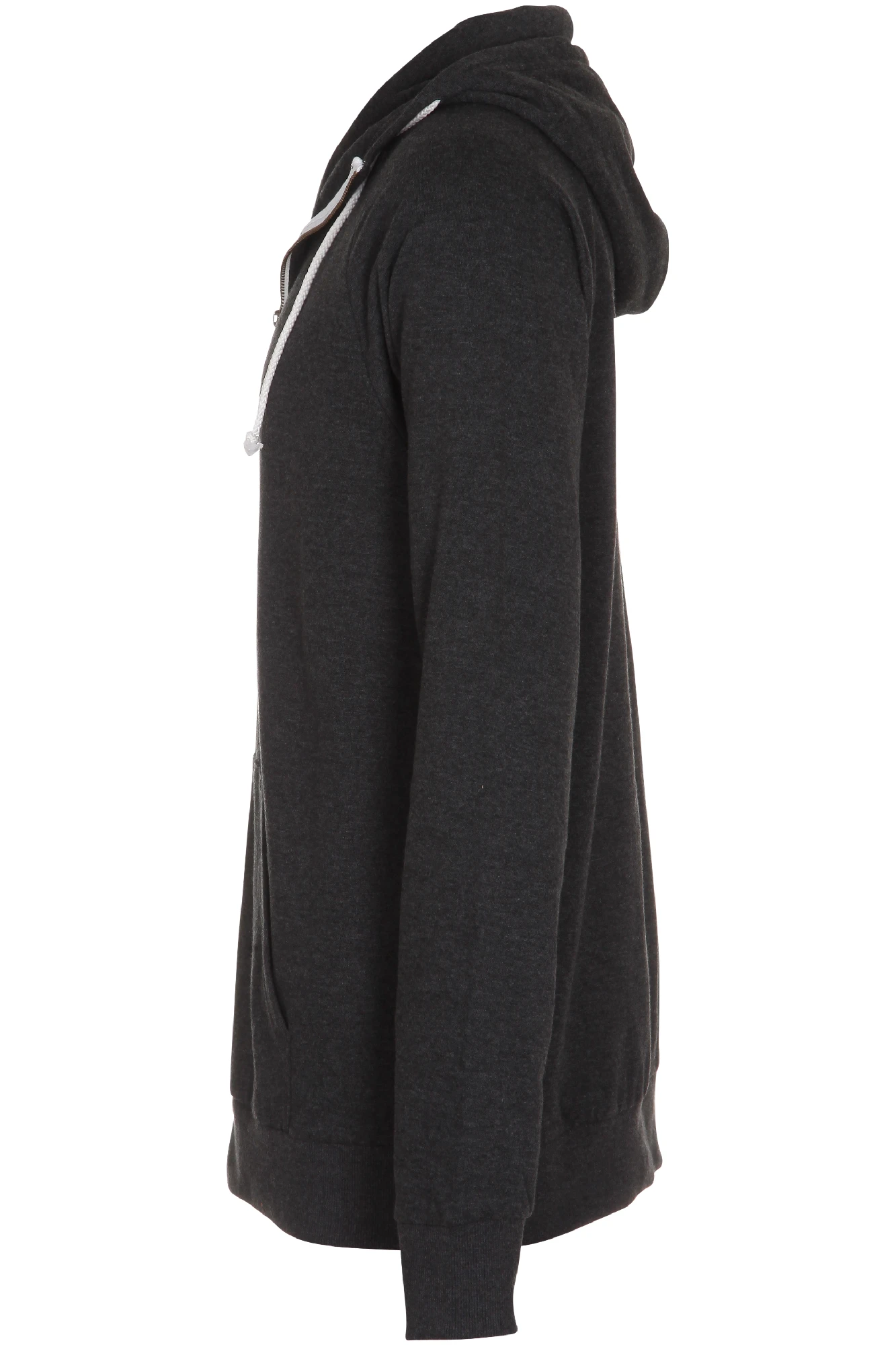 Basic zip-up hoodie i farven Antracit med blød børstet inderside og afslappet pasform.