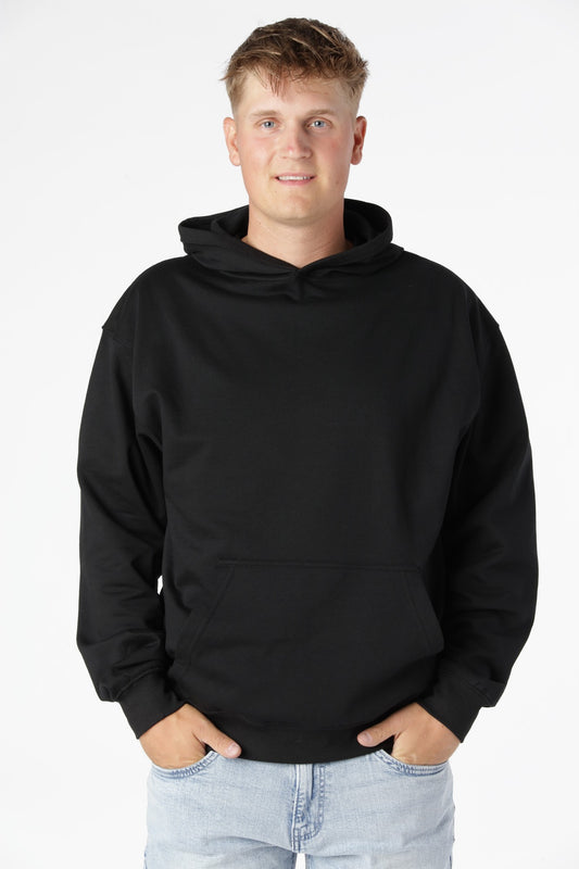 Sort Classic hoodie med børstet inderside for blød og lun komfort