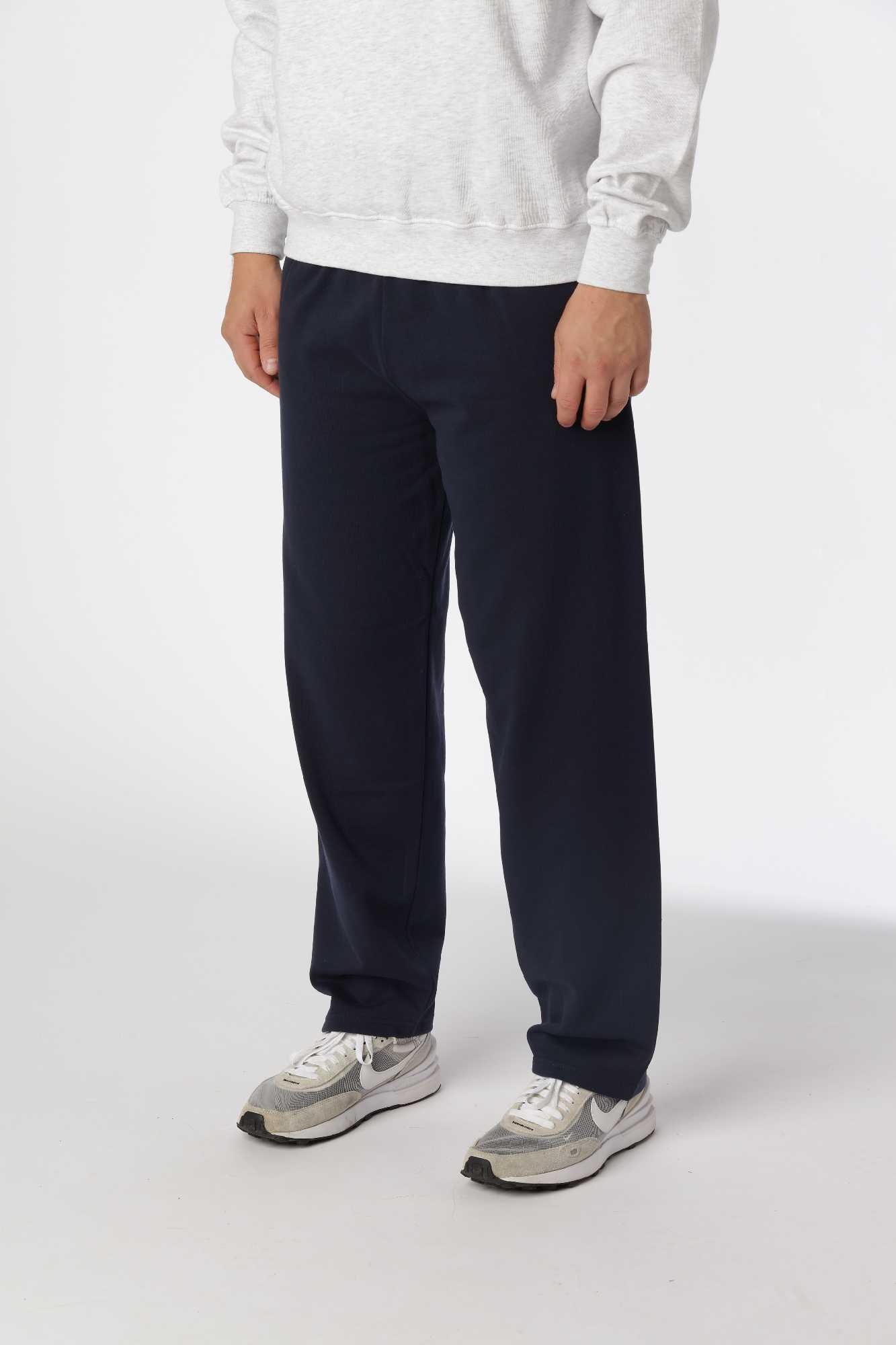 Navy straight sweatpants med elastisk talje og justerbar snøre