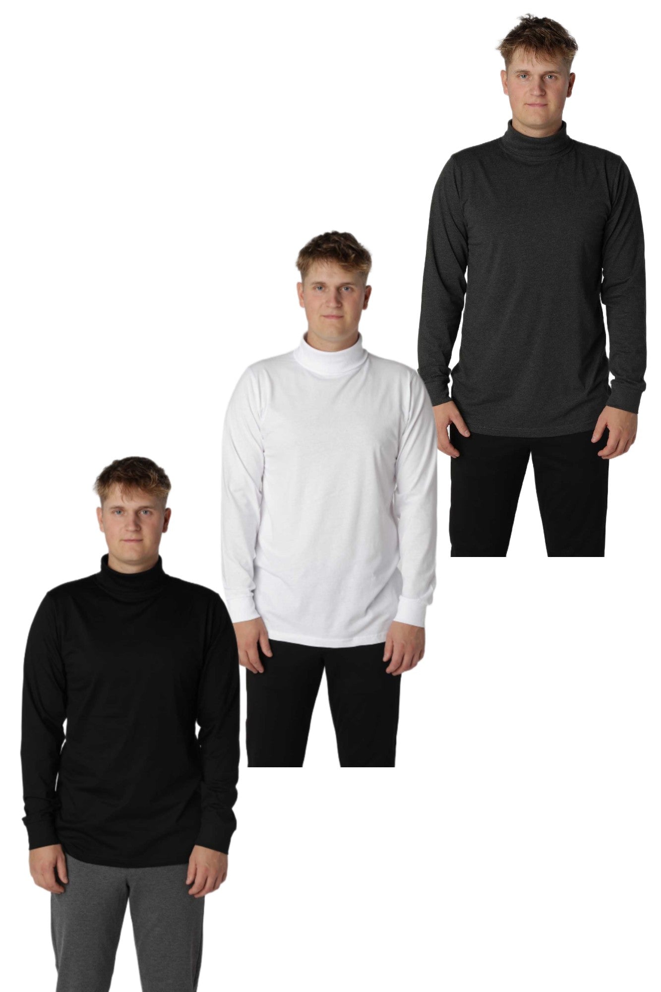 Turtleneck T-shirt Classic, 3 stk.